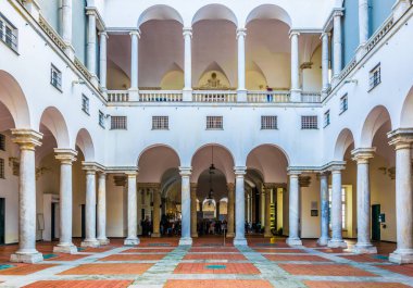 detail of the main hall of the palazzo ducale in the italian city genoa