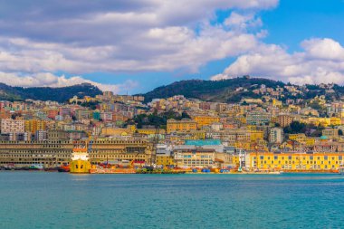 panoramatic view of the port of genoa