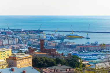 İtalya 'daki Ceneviz Limanı' nın havadan görüntüsü.