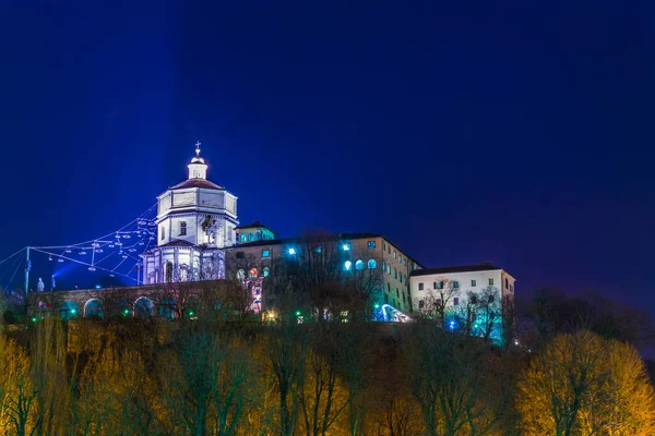 Night View Monte Dei Cappuccini Hill Church Chiesa Santa Maria — Stock Photo, Image