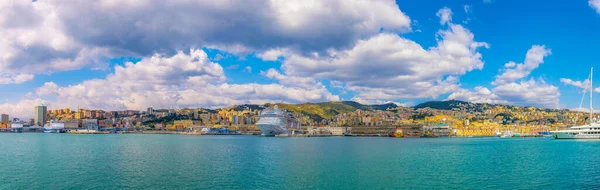 Panoramisch Uitzicht Haven Van Genoa — Stockfoto