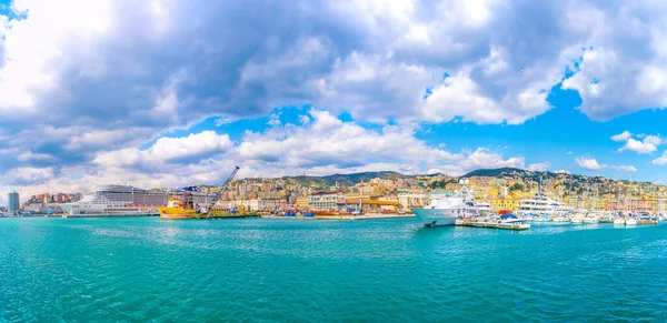 Panoramatic View Port Genoa — 스톡 사진