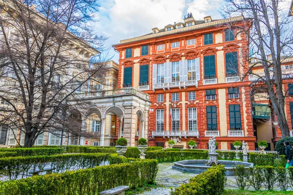View Palazzo Rosso Garden Situated Palazzo Bianco Palazzo Doria Tursi — Stock Photo, Image