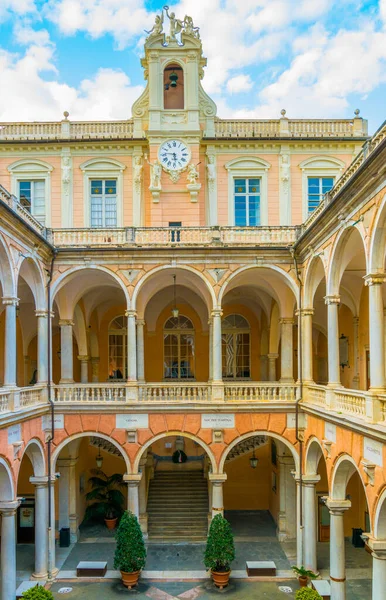 Courtyard One Palaces Strada Nuova Doria Tursi Palace Genoa Italy — Stock Photo, Image