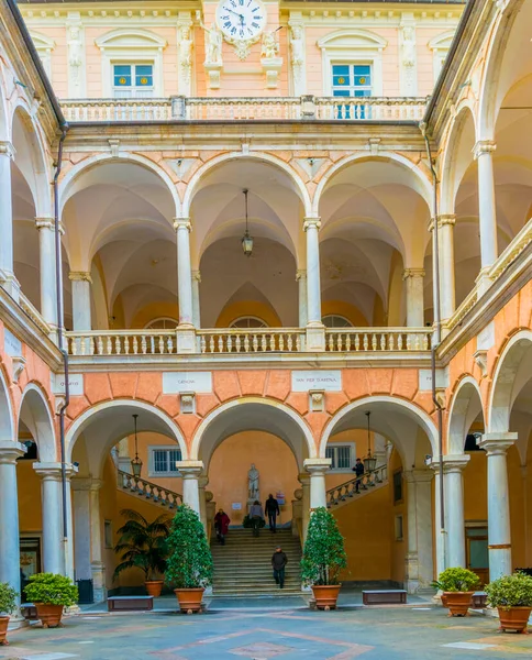 Courtyard One Palaces Strada Nuova Doria Tursi Palace Genoa Italy — Stock Photo, Image