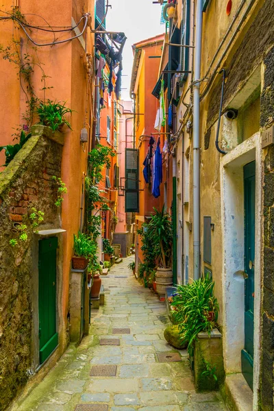 観光客が来るのを待っている狭い通りの景色ベルナッツァ シンクルなテラス イタリア — ストック写真