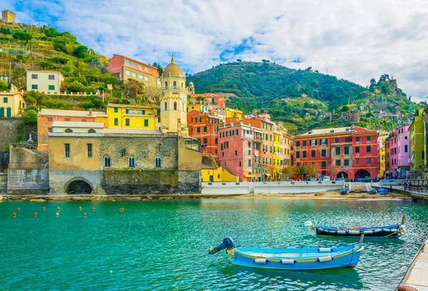 Vue Sur Port Situé Dans Des Villages Cinque Terre Vernazza — Photo