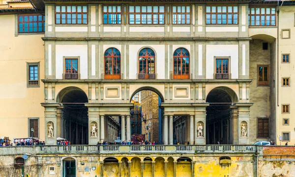 Detail Balcony Ponte Vecchio Bridge Italian City Florence — Stock fotografie