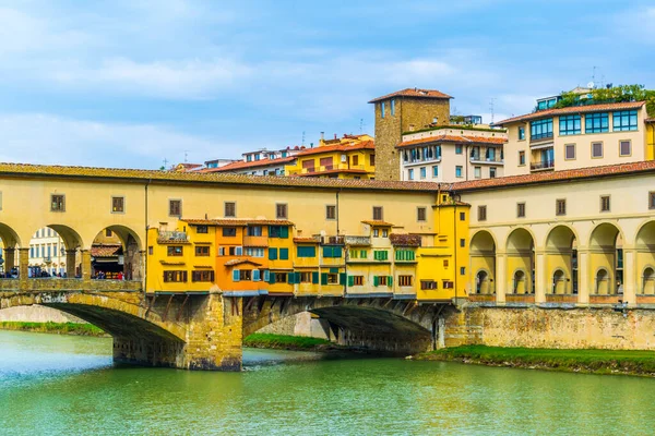 Ponte Vecchio Στην Ιταλική Πόλη Της Φλωρεντίας Κατά Διάρκεια Μιας — Φωτογραφία Αρχείου