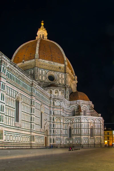 Floransa Katedrali Duomo Bazilika Santa Maria Del Fiore Gece Boyunca — Stok fotoğraf