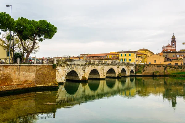 Köprü Tiberius Ponte Tiberio Rimini Talya — Stok fotoğraf