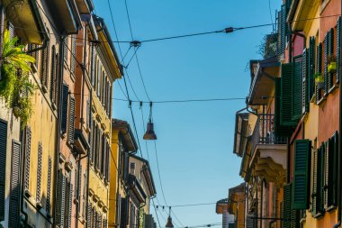 View of a street in the historical center of Bologna, Italy