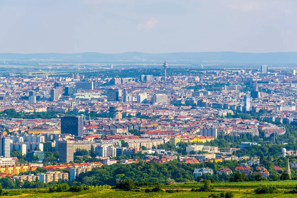 Viyana 'nın tarihi merkezinin havadan görünüşü içinde stephamsdom Katedrali Belvedere Sarayı, Karlskirche Kilisesi ve Kahlenberg Tepesi' nden birçok manzara da var.