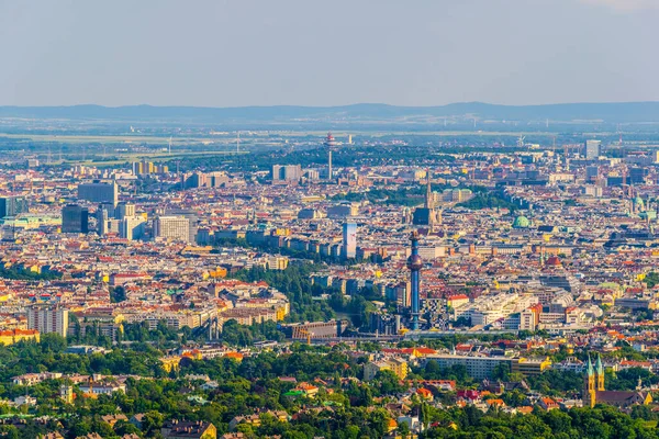 Luftaufnahme Des Historischen Zentrums Von Wien Mit Dem Aussichtsturm Des — Stockfoto
