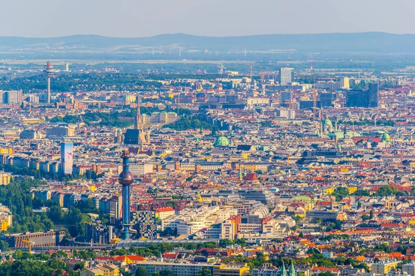 Viyana Nın Tarihi Merkezinin Havadan Görünüşü Içinde Stephamsdom Katedrali Belvedere — Stok fotoğraf