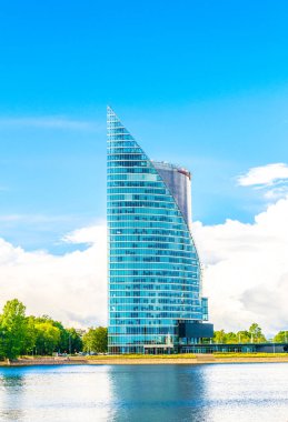 Letonya 'nın başkenti Riga' daki Hansa Bankası gökdeleni