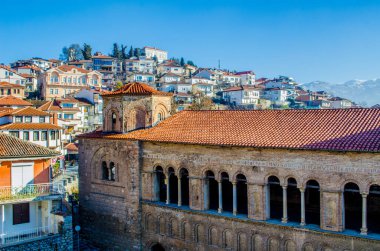 ohrid, Makedonya - Balkanlar Aziz Sofya Kilisesi dış görüntüleyin.