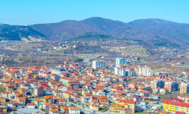  Macaristan 'daki Unesco Dünya Mirası Şehri' nin havadan görünüşü. Çar Samuel Kalesi 'nin tepesinden alınan fyrom..