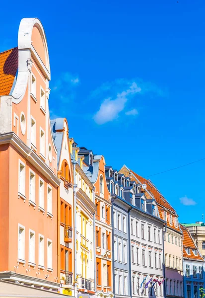 Facciate Colorate Del Centro Storico Riga Lettonia — Foto Stock