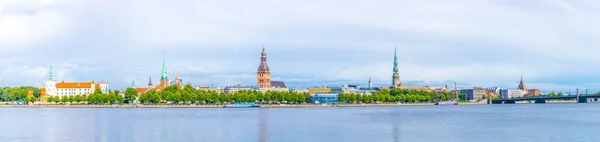 Panorama Riga Including Riga Castle Cathedral Saint Peter Saint James — Stockfoto