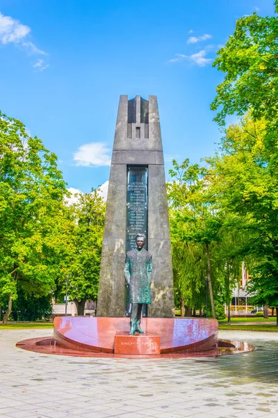 Estatua Vincas Kudirka Parque Vincas Kudirka Cerca Avenida Gedimino Gedimino — Foto de Stock