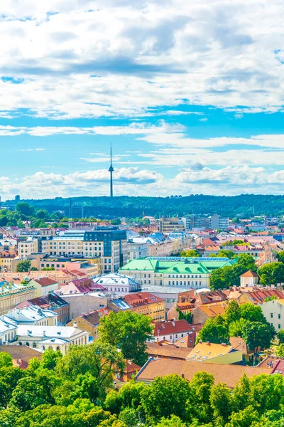 Aerial View Lithuanian Capital Vilnius Gediminas Castle — стоковое фото