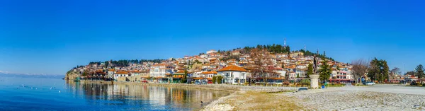 Uitzicht Het Historische Deel Van Ohrid Stad Macedonië Fyrom Die — Stockfoto