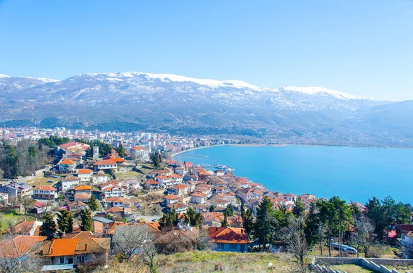 Aerial View Unesco World Heritage City Ohrid Macedonia Fyrom Taken — Foto de Stock