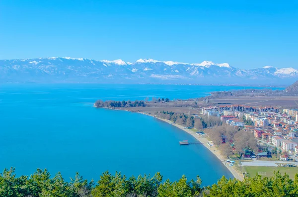  Macaristan 'daki Unesco Dünya Mirası Şehri' nin havadan görünüşü. Çar Samuel Kalesi 'nin tepesinden alınan fyrom..