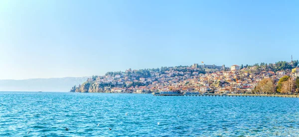 Partie Historique Ville Classée Par Unesco Ohrid Est Situé Côté — Photo
