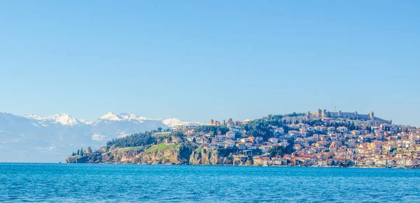 Parte Histórica Unesco Ohrid Ciudad Catalogada Encuentra Junto Lago Ohrid —  Fotos de Stock