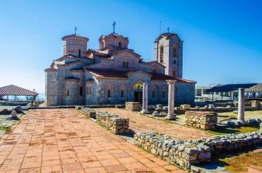 Aziz Panteleimon Kilisesi, Ohri, Makedonya, fyrom 'un ayrıntılı manzarası.