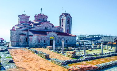 Aziz Panteleimon Kilisesi, Ohri, Makedonya, fyrom 'un ayrıntılı manzarası.