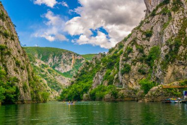 Macedonia 'daki Matka Kanyonu, skopje yakınlarında.