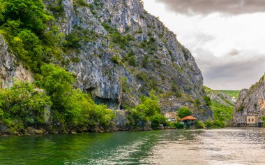 Macedonia 'daki Matka Kanyonu, skopje yakınlarında.