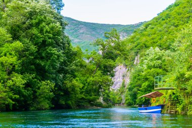 Macedonia 'daki Matka Kanyonu, skopje yakınlarında.