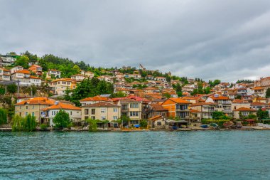 historical part of unesco listed town ohrid is located next to the ohrid lake and spread all over the hill with fortress of tzar samuel at the top.