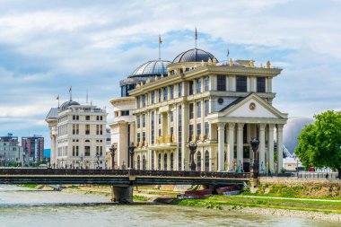 Skopje 'deki Macar Dışişleri Bakanlığı binasının manzarası