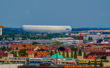 Münih 'teki Allianz Arena' nın hava görüntüsü