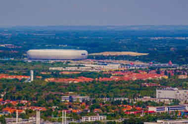 Münih 'teki Allianz Arena' nın hava görüntüsü