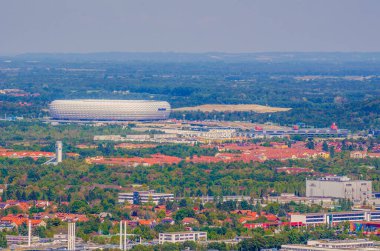 Münih 'teki Allianz Arena' nın hava görüntüsü