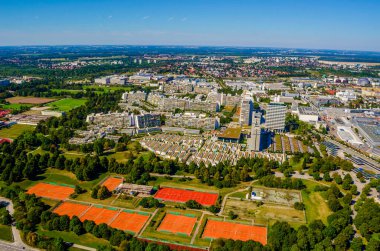 The Olympic Village in Munich, Germany. It was constructed for the 1972 Summer Olympics and used to house the athletes during the games. Now it is a student and residential area.