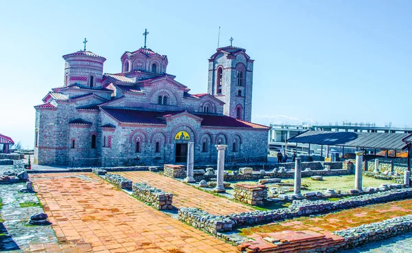 Aziz Panteleimon Kilisesi, Ohri, Makedonya, fyrom 'un ayrıntılı manzarası.