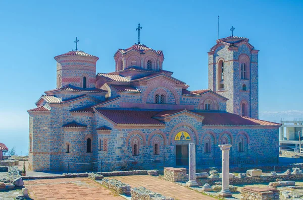 Aziz Panteleimon Kilisesi, Ohri, Makedonya, fyrom 'un ayrıntılı manzarası.