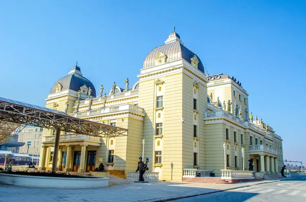 Вид Здание Национального Театра Скопье Македонии Фиром — стоковое фото