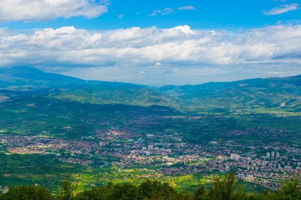 Vodno dağından Macar başkenti Skopje 'nin hava manzarası.