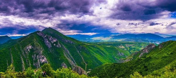 Aerial View Mountainous Landscape Macedonia View Top Vodno Mountain Skopje — Stockfoto