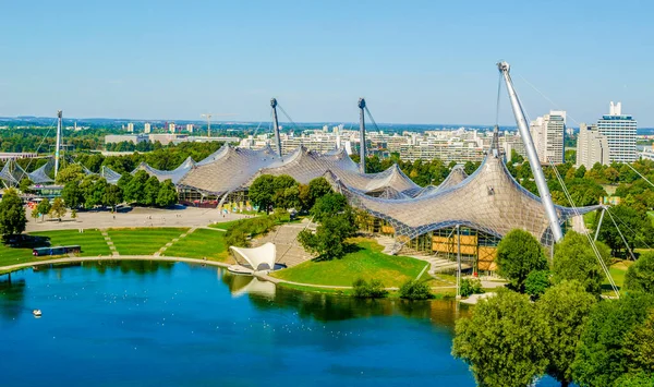 Olympiapark Munich Alemania Parque Olímpico Que Fue Construido Para Los —  Fotos de Stock