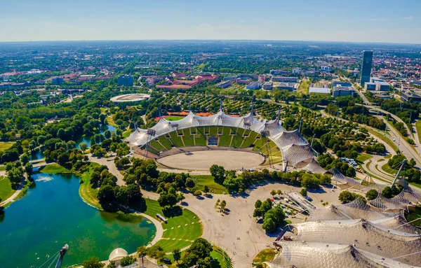 Aerial View Olympiapark German City Munich Which Hosted Olympic Games — 스톡 사진