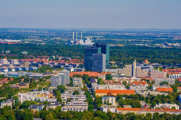 Légifelvételek München Olympiaturm Olimpiai Torony München Bajorország Németország — Stock Fotó